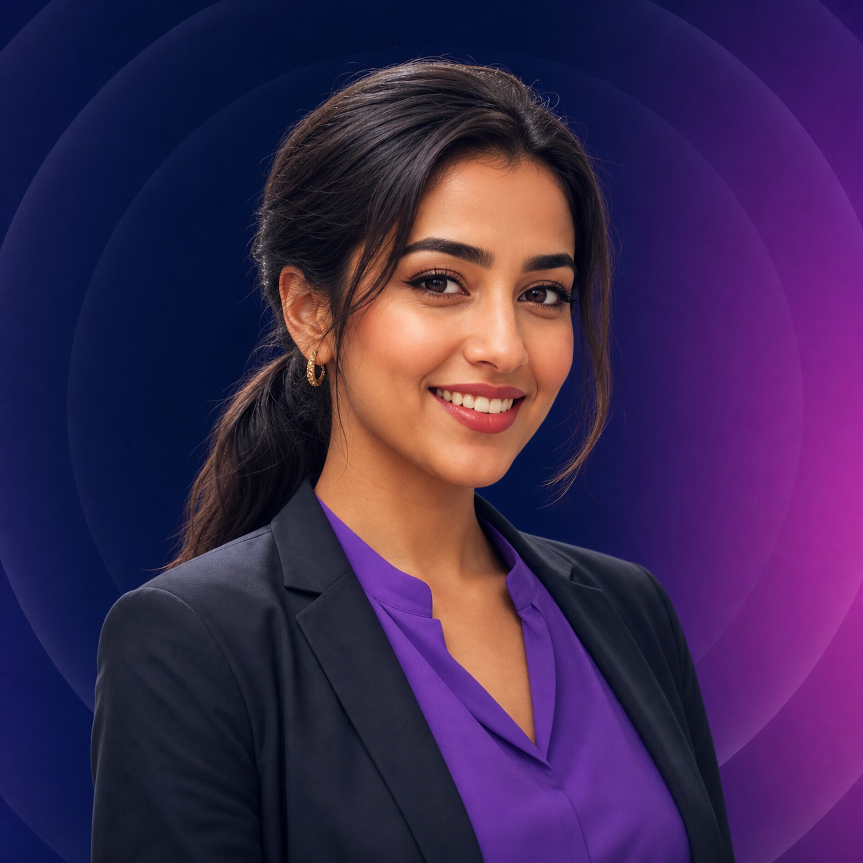 Illustrated portrait of Lena, Cue virtual content and engagement specialist